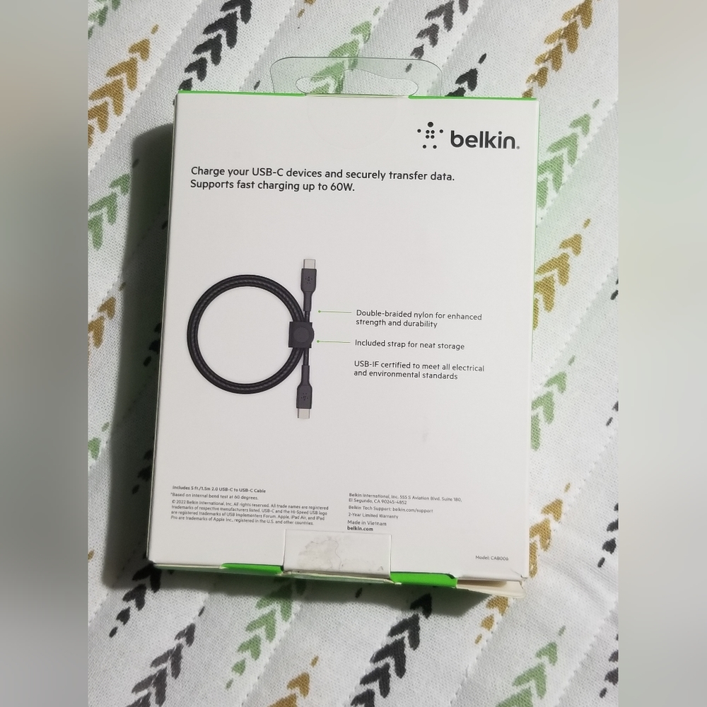 USB-C TO USB-C CABLE WITH STRAP - Picture 2 of 3